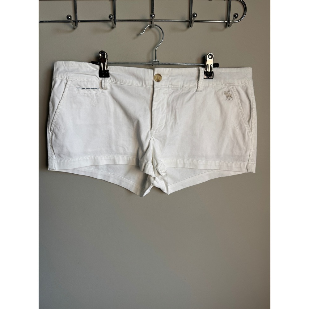 Abercrombie & Fitch Womens White Perfect Stretch Chino Shorts 8 Preppy Coastal